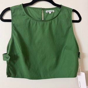 Reformation Forest Green Crop Top